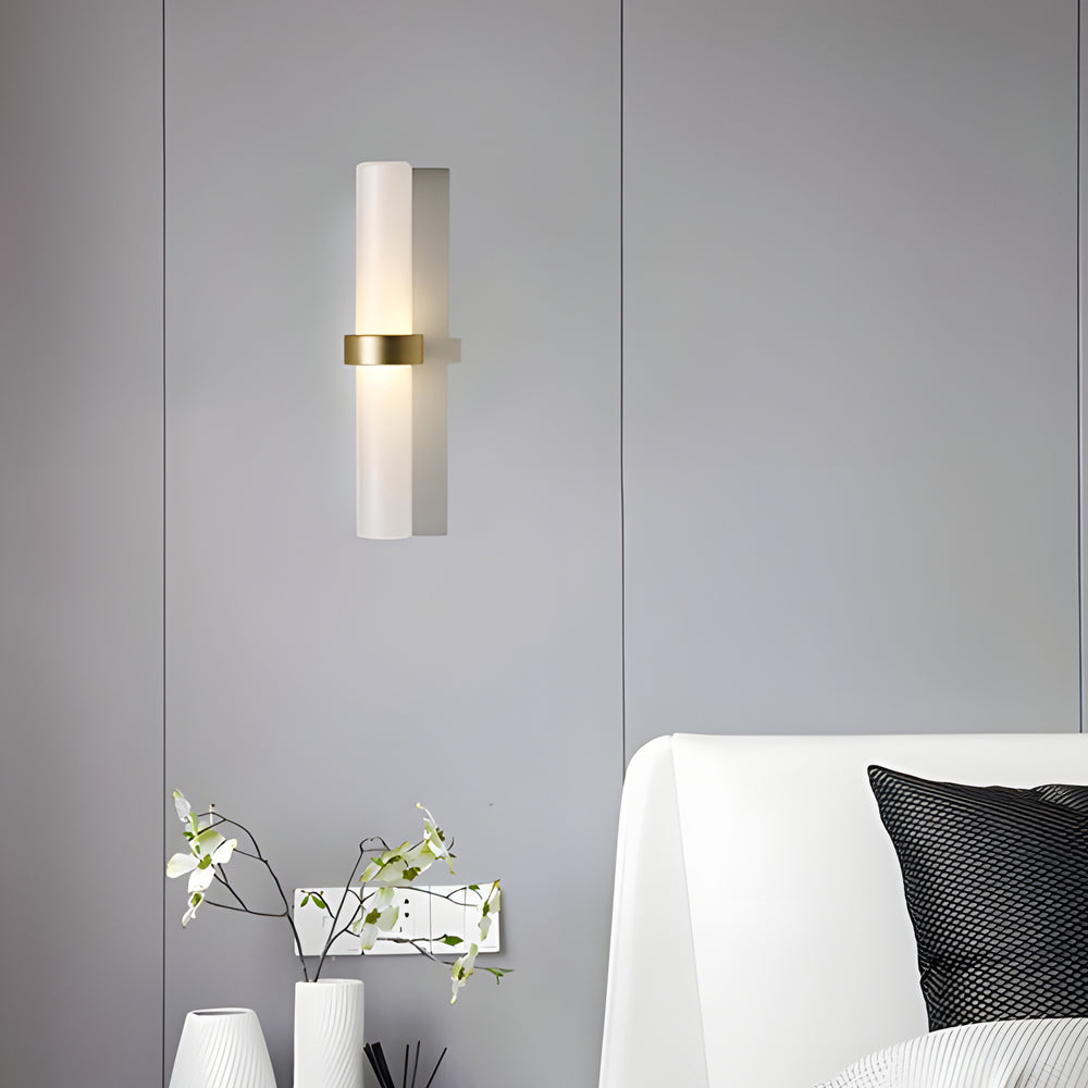 GlowLicht - Moderne wandlamp van Frosted Glass Tube in Warm Wit voor de Woonkamer