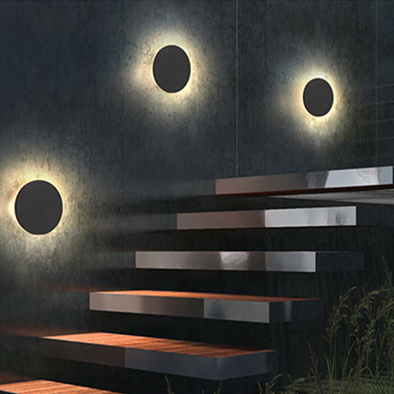 Orr Modern Minimalism LED Wall Lamps Black Metal Garden Hall