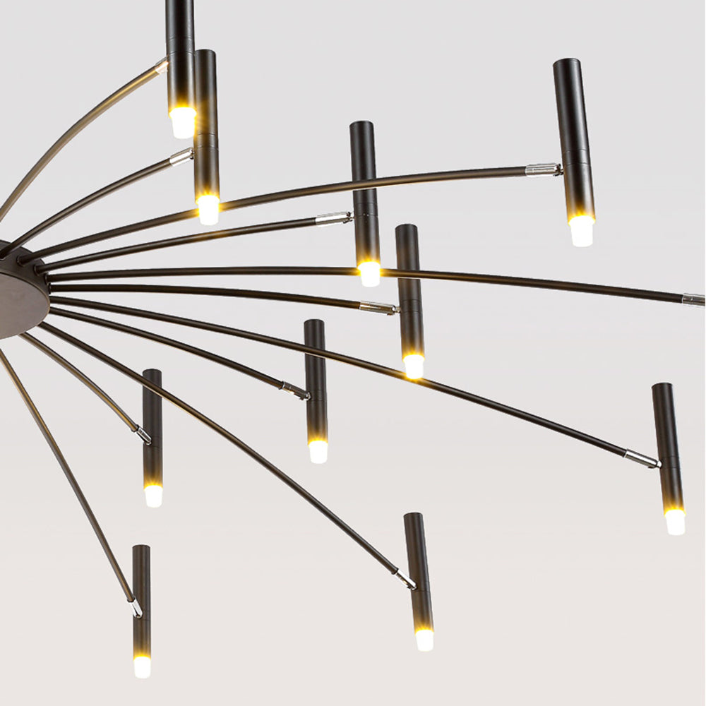 EvetteLuxe - Modern LED chandelier in gold and black 