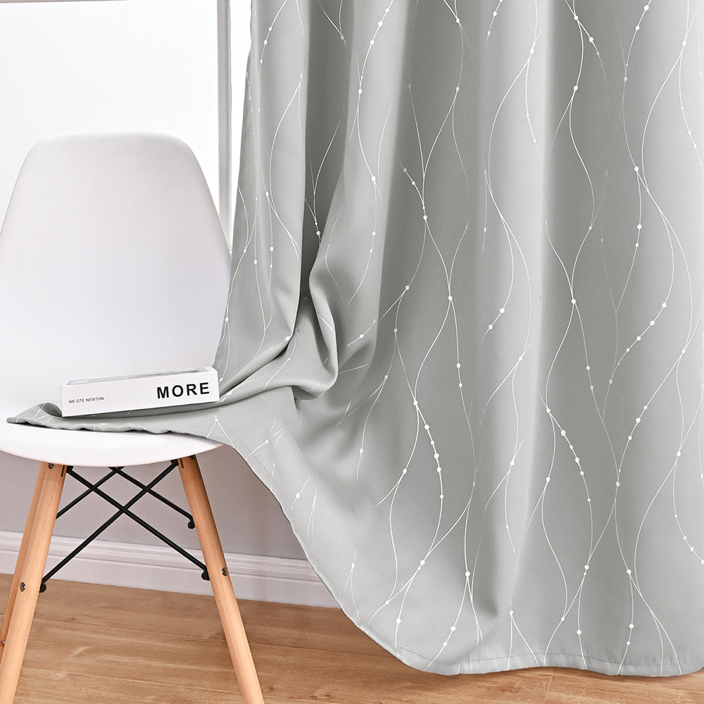 GiftedWave - Blackout curtain with wave and dot motifs 