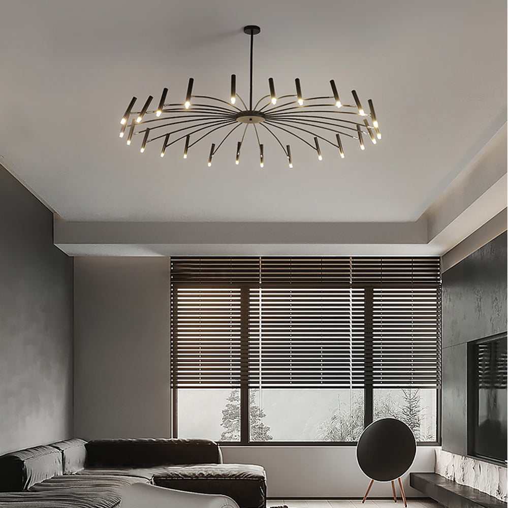 EvetteLuxe - Modern LED chandelier in gold and black 