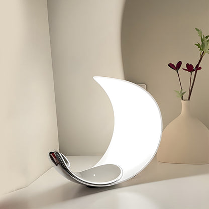 LumiMoon - Aluminum Curved Moon Shaped D76 LED Table Lamp with Touch Dimming