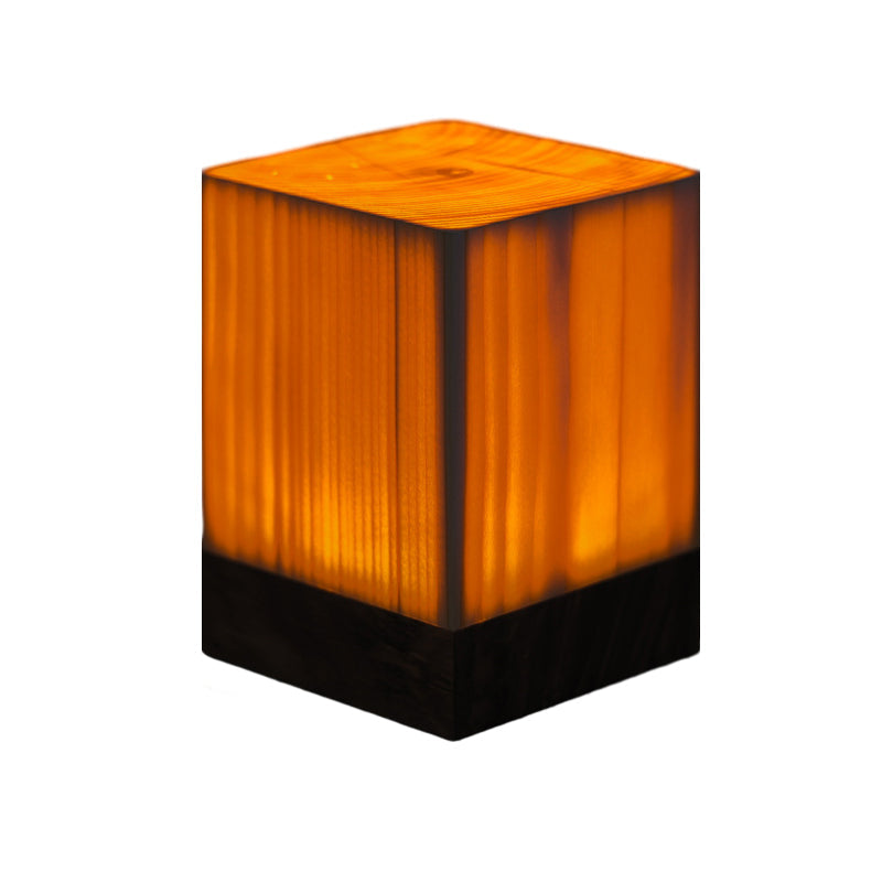 GlowWood - Table Lamp with Built-in Battery and Touch Control LED Lighting for Bedroom and Office