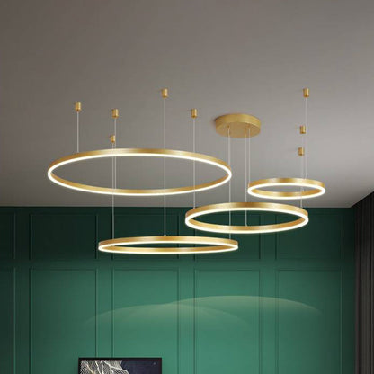 LunaGlow – Elegant Circular Metal Chandelier 