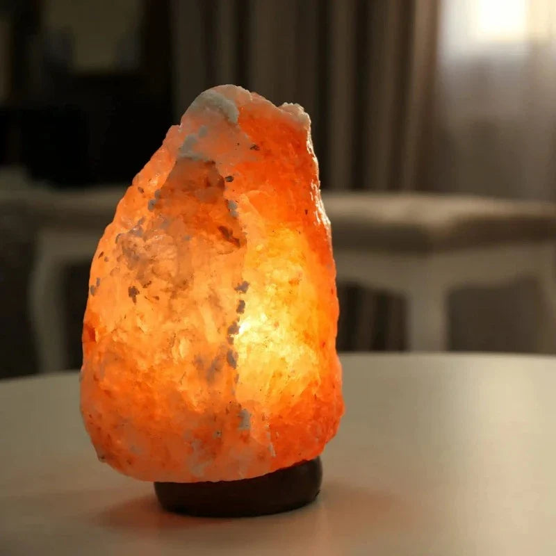 ShellRadiance - Crystal Rock Lamp with Wooden Base 