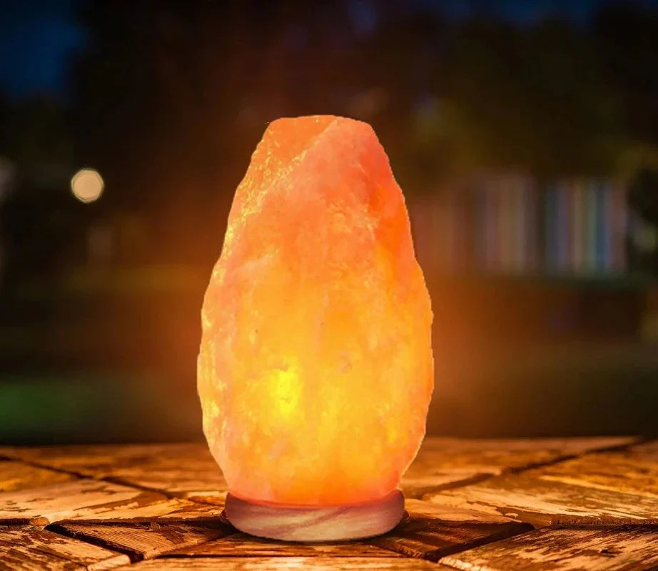 ShellRadiance - Crystal Rock Lamp with Wooden Base 