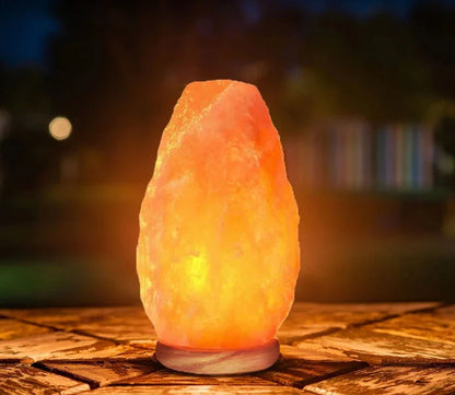 ShellRadiance - Crystal Rock Lamp with Wooden Base 