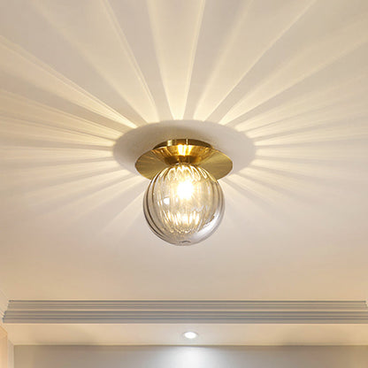 LuxeFlush – Ceiling lamp with gold smoked water glass