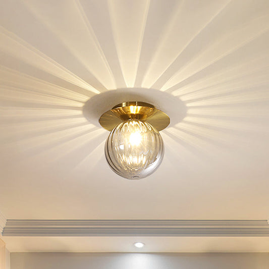 LuxeFlush – Ceiling lamp with gold smoked water glass