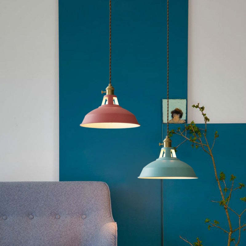 Morandi Modern LED Metal Pendant Lamp for Colorful Sleep 