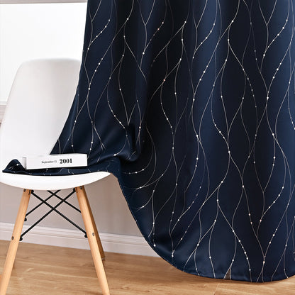 GiftedWave - Blackout curtain with wave and dot motifs 