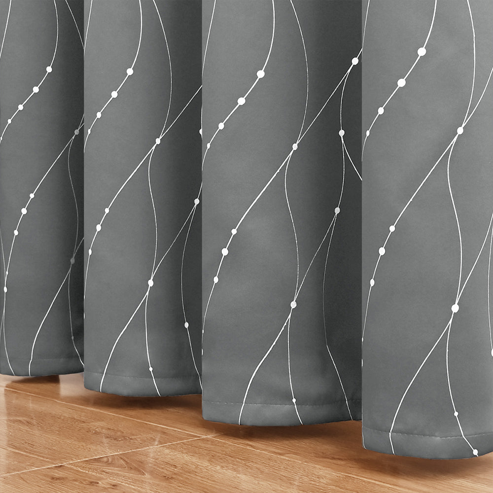 GiftedWave - Blackout curtain with wave and dot motifs 