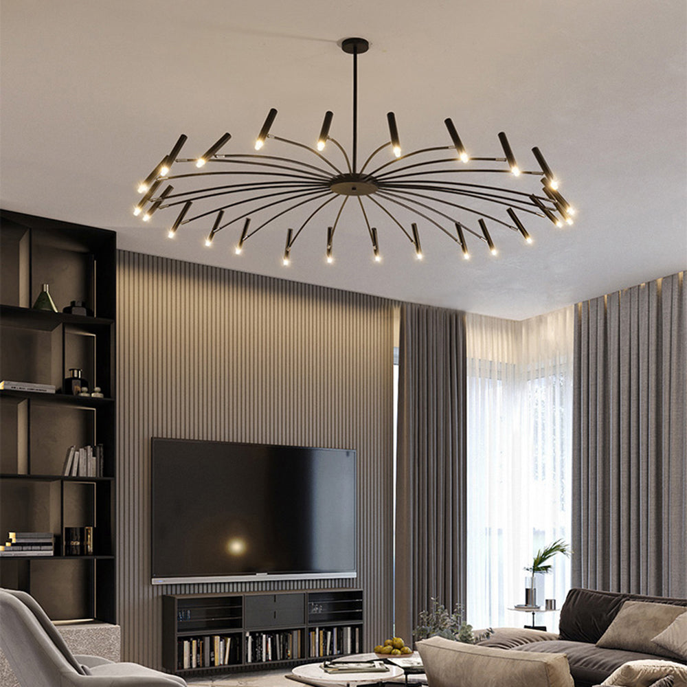 EvetteLuxe - Modern LED chandelier in gold and black 