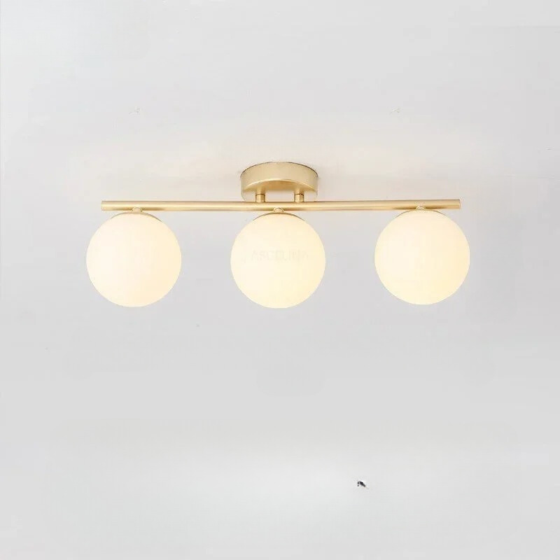 Nordic LED Glass Ceiling Light – Elegant White Ball for Any Room