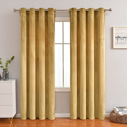 SleekVelvet - Modern Velvet Curtains, Plain and Thermal for Maximum Comfort 