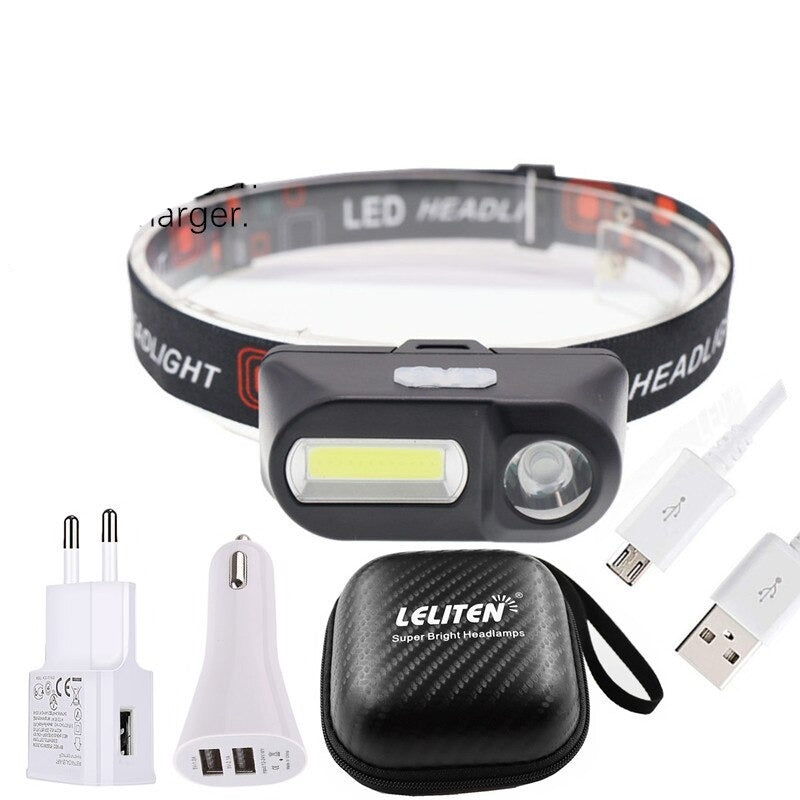 LUMINO - USB Rechargeable LED Headlamp with XPE+COB Technology