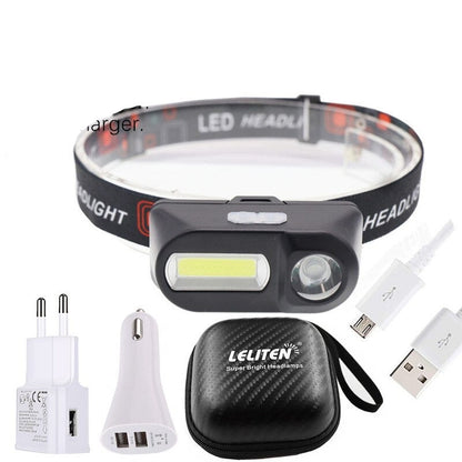 LUMINO - USB Rechargeable LED Headlamp with XPE+COB Technology