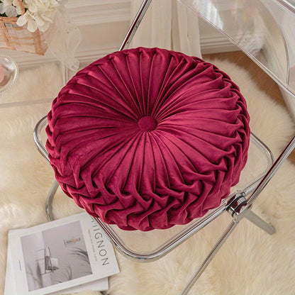 PumpkinVelvet - Round Cushion of Soft Velvet for Living Room and Office 