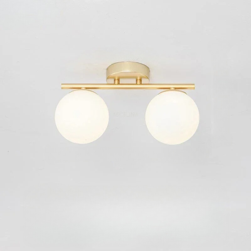 Nordic LED Glass Ceiling Light – Elegant White Ball for Any Room