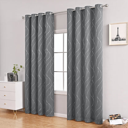 GiftedWave - Blackout curtain with wave and dot motifs 