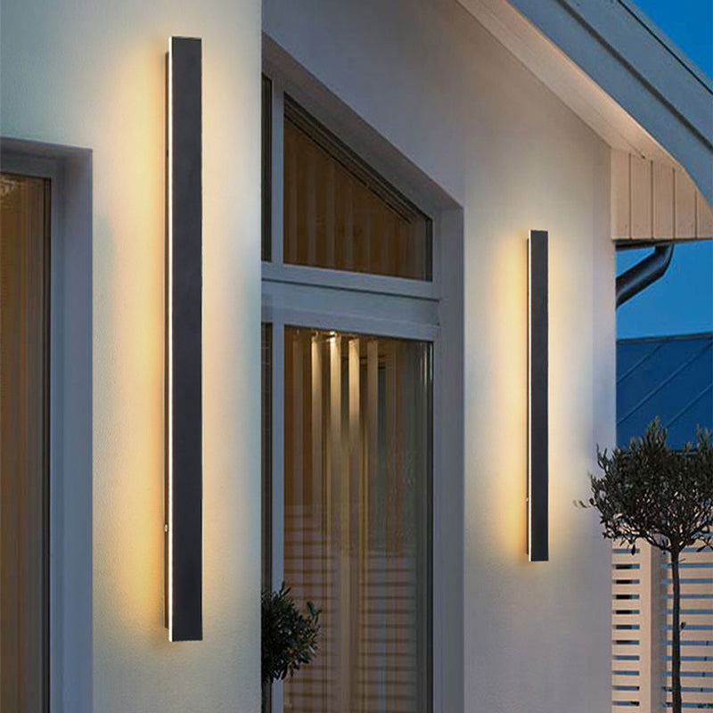 Edge Modern Design LED Wall Lamps Black Metal for Garden and Hallway 