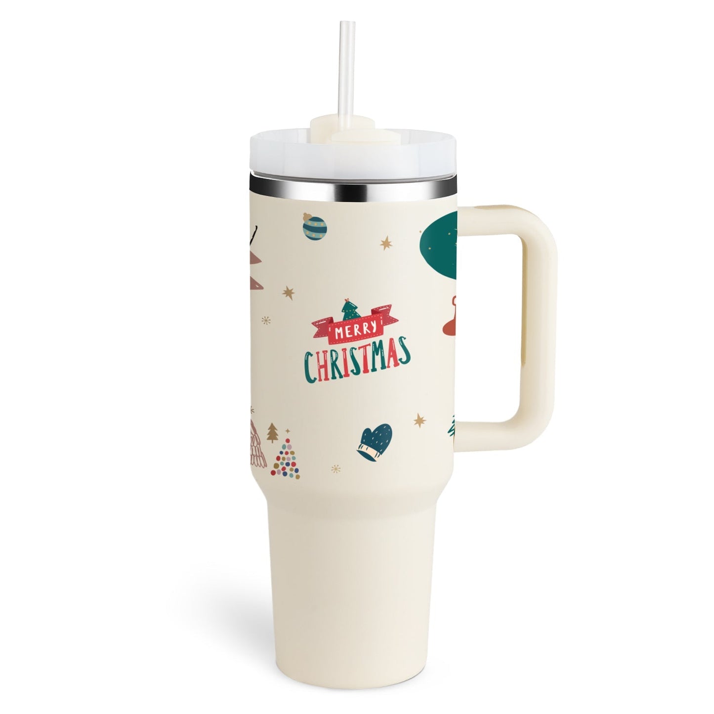 Insulated Mug with Handle and Straw | 40 oz