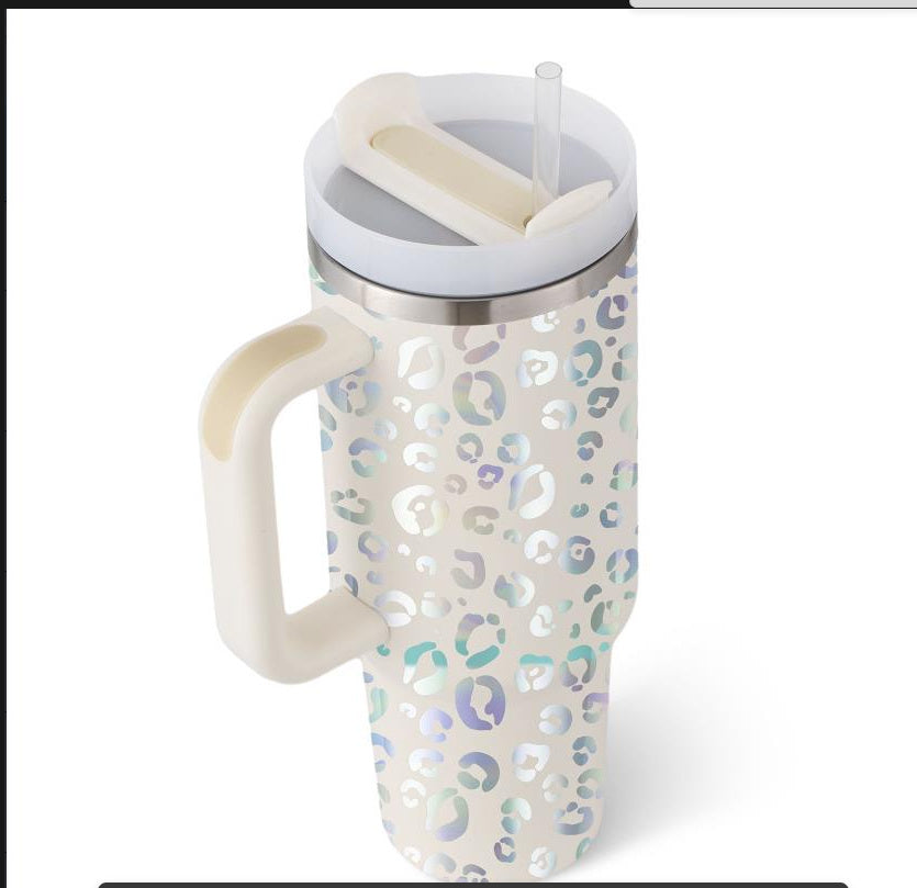 Insulated Mug with Handle and Straw | 40 oz