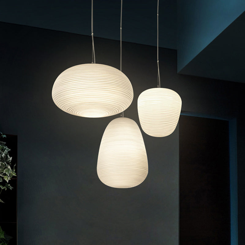 Moderne Hanglamp van Geribbeld Glas