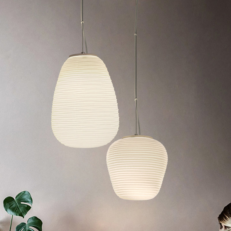 Moderne Hanglamp van Geribbeld Glas