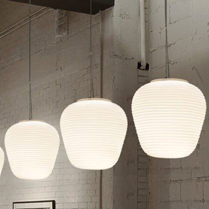 Moderne Hanglamp van Geribbeld Glas