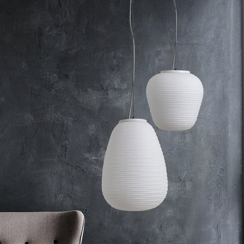 Moderne Hanglamp van Geribbeld Glas