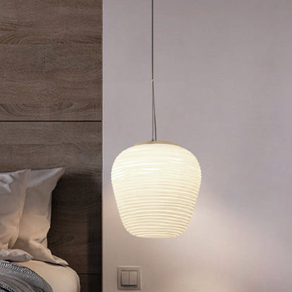 Moderne Hanglamp van Geribbeld Glas