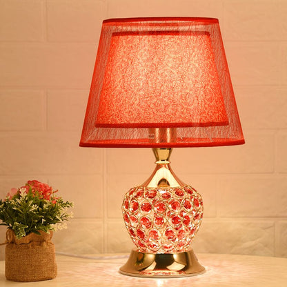 VintageGloed - Retro Urn Nachtkastlamp met Dubbele Empire-Kegel