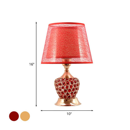 VintageGloed - Retro Urn Nachtkastlamp met Dubbele Empire-Kegel