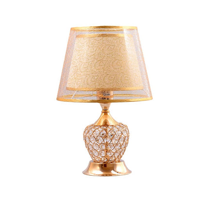 VintageGloed - Retro Urn Nachtkastlamp met Dubbele Empire-Kegel