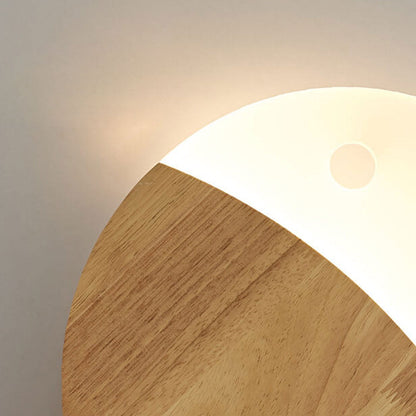 Nordic Minimalistische Eikenhouten en Acryl LED Wandlamp in Visvorm