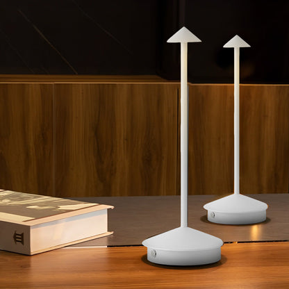 ArtiGlow - Long Rod Triangle Mushroom Table Lamp with 3-Step Dimmable USB Touch On/Off 