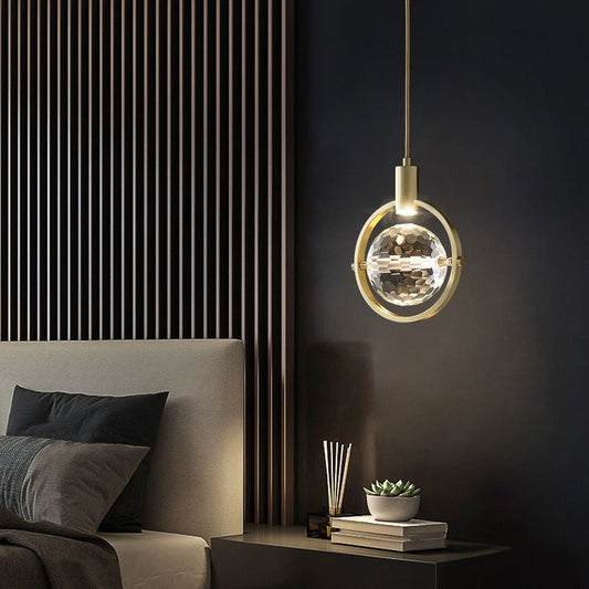 CrystalGlow – LED pendant lamp in ring shape with crystals 