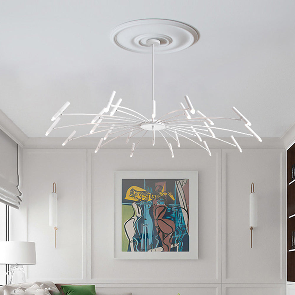 EvetteLuxe - Modern LED chandelier in gold and black 