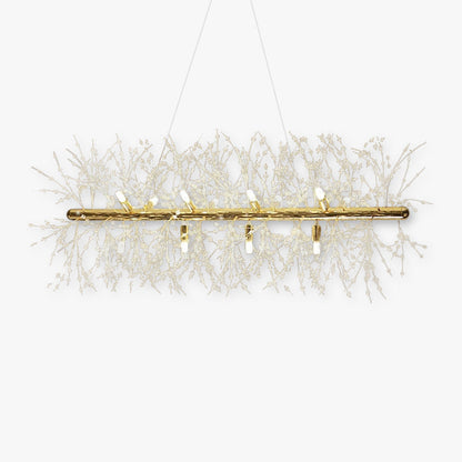 Elegant LED Pendant Lamp Luna - White &amp; Gold Metal