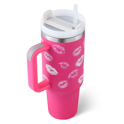 Insulated Mug with Handle and Straw | 40 oz