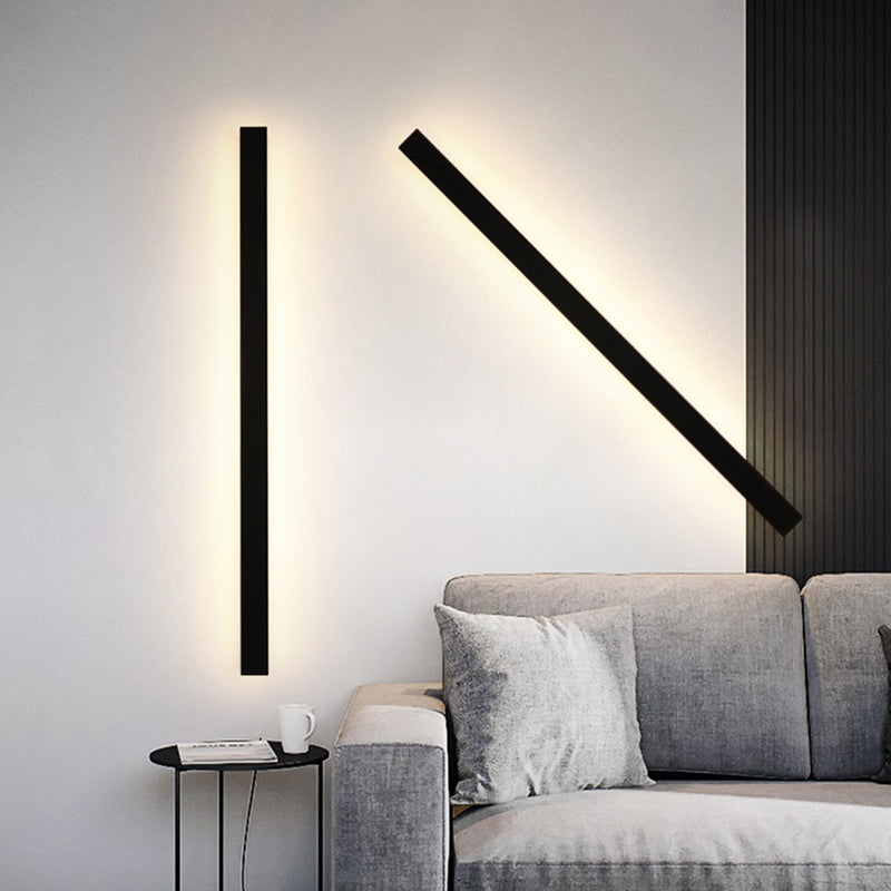 Edge Modern Design LED Wall Lamps Black Metal for Garden and Hallway 