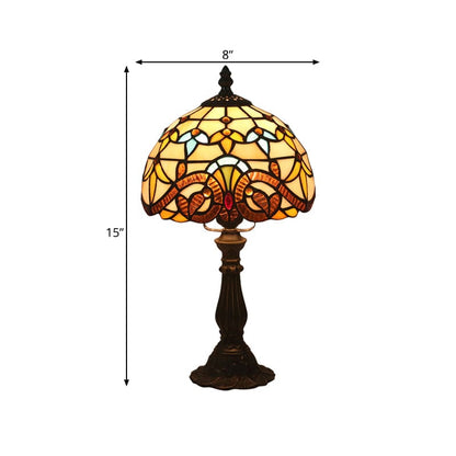 LichtBries - Tiffany-vormige lamp van gekleurd glas met loodlijnen