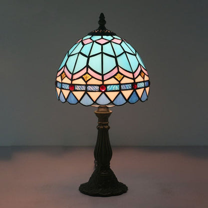 LichtBries - Tiffany-vormige lamp van gekleurd glas met loodlijnen