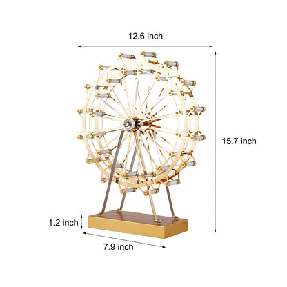 LumiFerris - Iron Golden Ferris Wheel Table Lamp with Integrated LED and Touch Switch