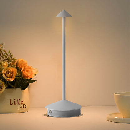 ArtiGlow - Long Rod Triangle Mushroom Table Lamp with 3-Step Dimmable USB Touch On/Off 