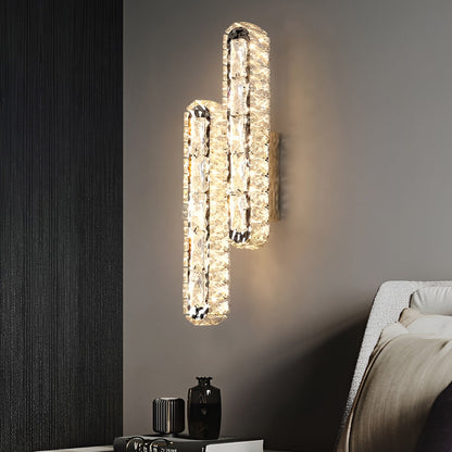 Lumina - Double Strip LED Crystal Modern Wall Lamp with Three-Step Dimming Function