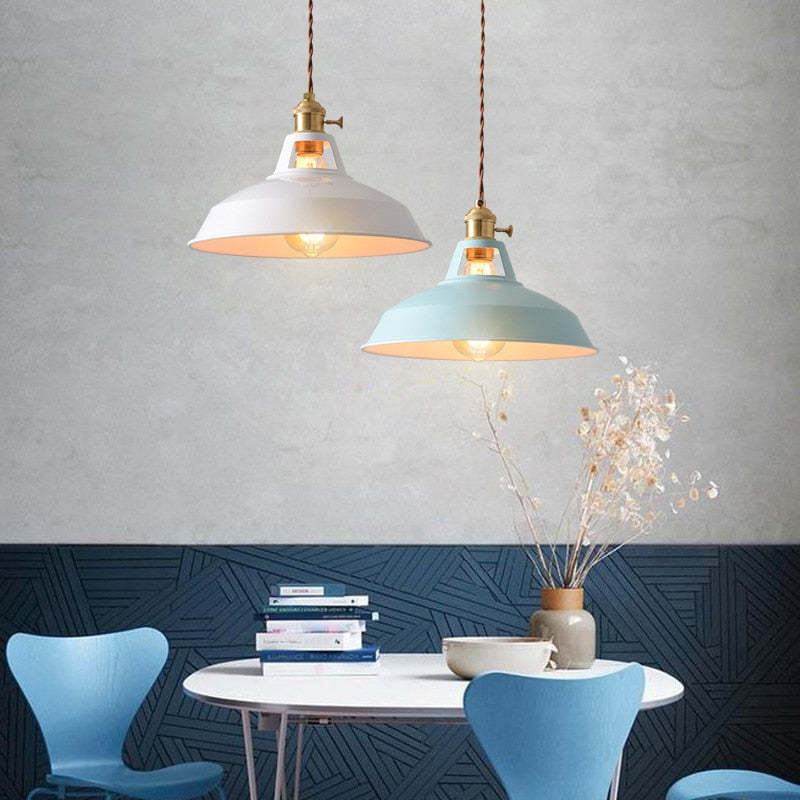 Morandi Modern LED Metal Pendant Lamp for Colorful Sleep 