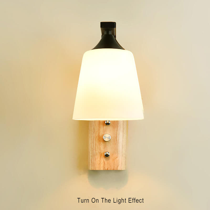 HoutenGloed - Simple wall lamp with wooden arm 