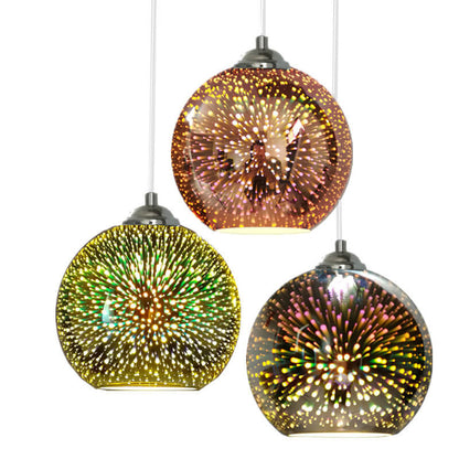 Innovative 3D Fireworks Colored Glass Pendant Lamp with 1 Light Source 